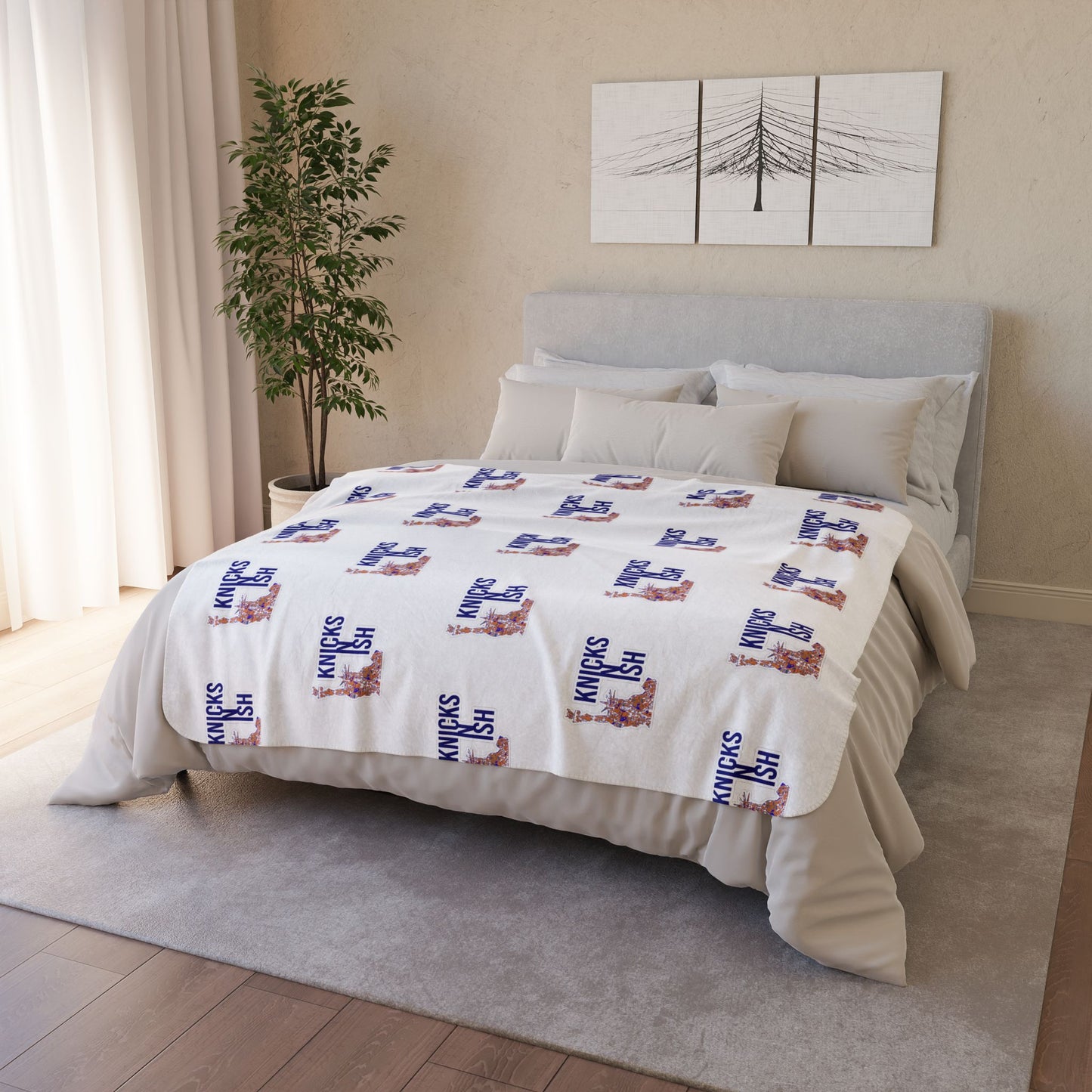Knicks N Ish Cozy Fleece Sherpa Blanket – Stay Warm & Rep the City