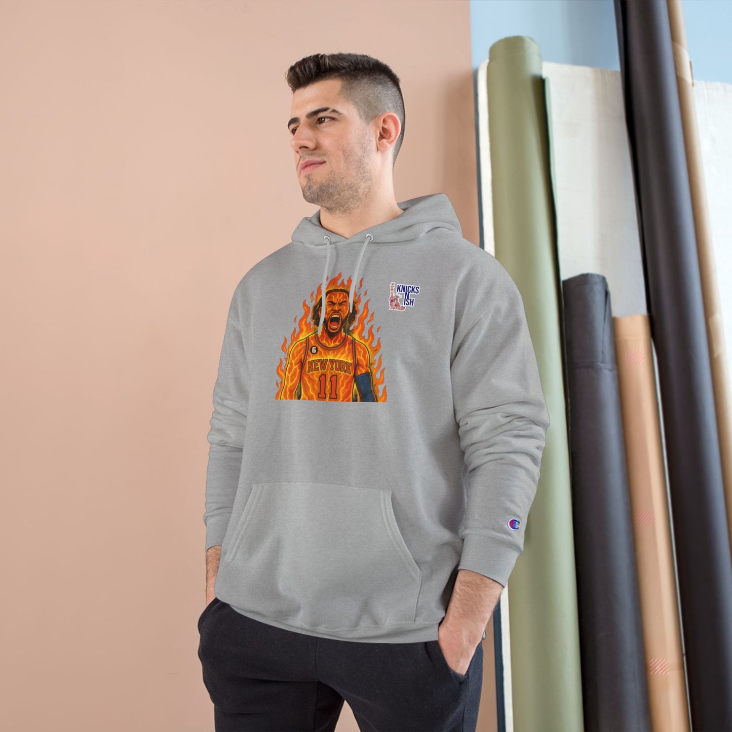 Knicks N Ish x Champion Hoodie – Brunson On Fire Edition