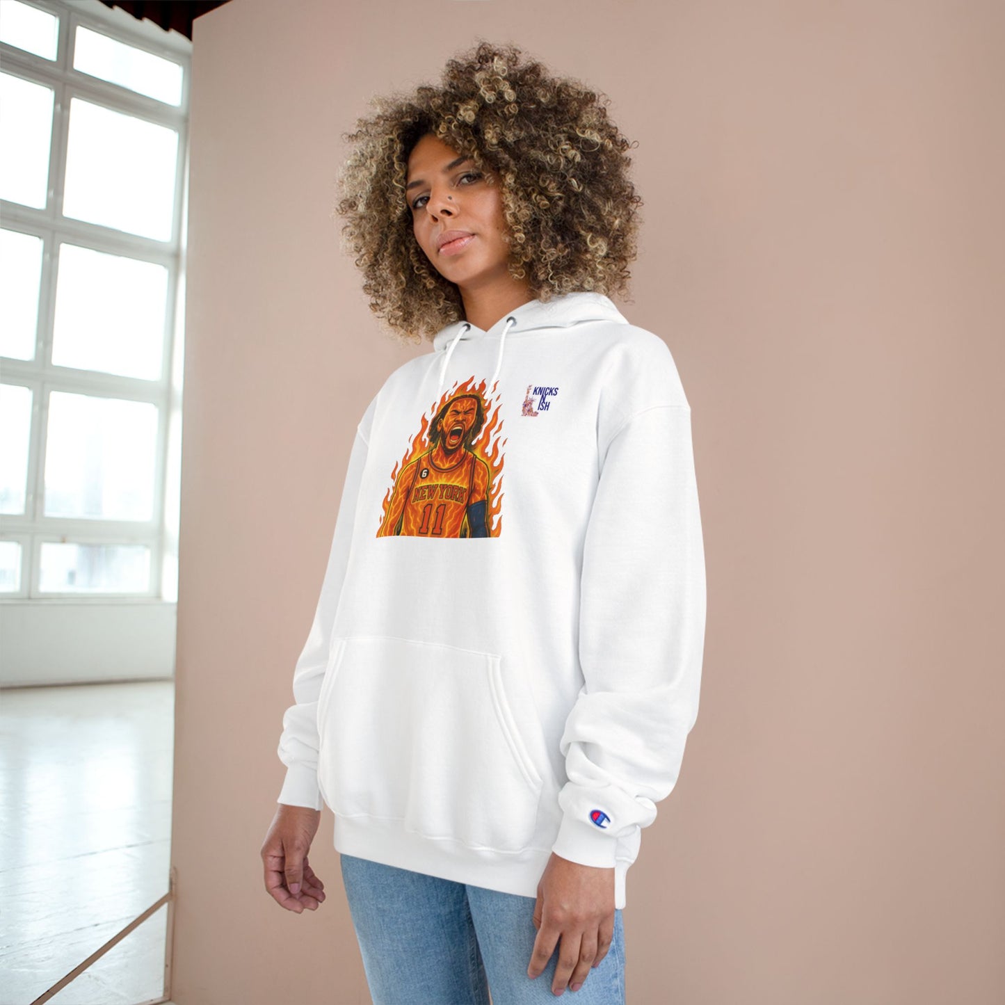 Knicks N Ish x Champion Hoodie – Brunson On Fire Edition