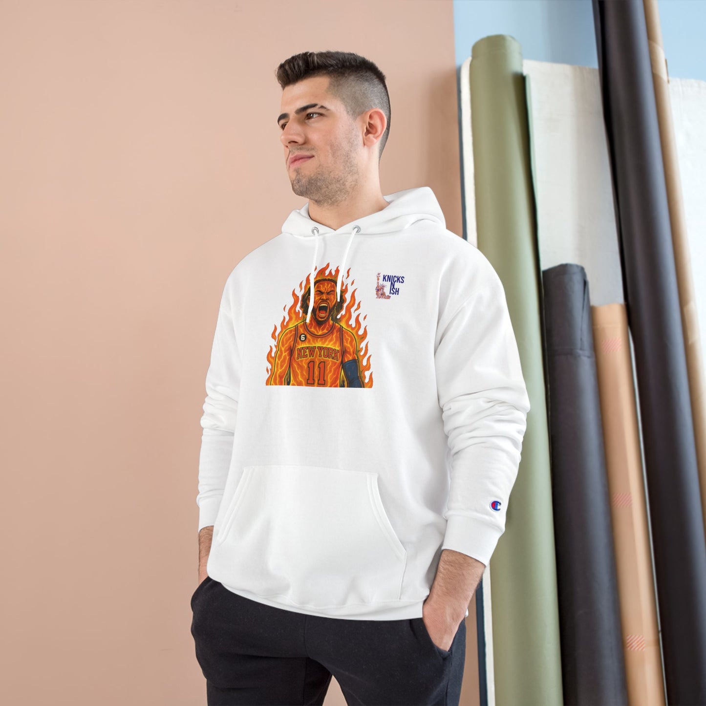Knicks N Ish x Champion Hoodie – Brunson On Fire Edition