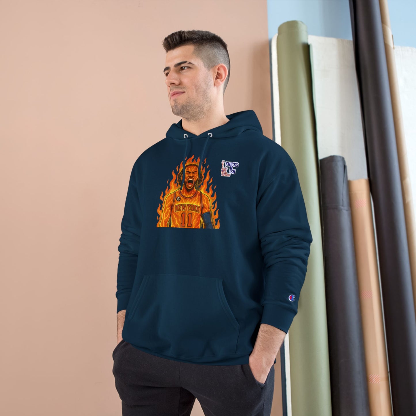 Knicks N Ish x Champion Hoodie – Brunson On Fire Edition