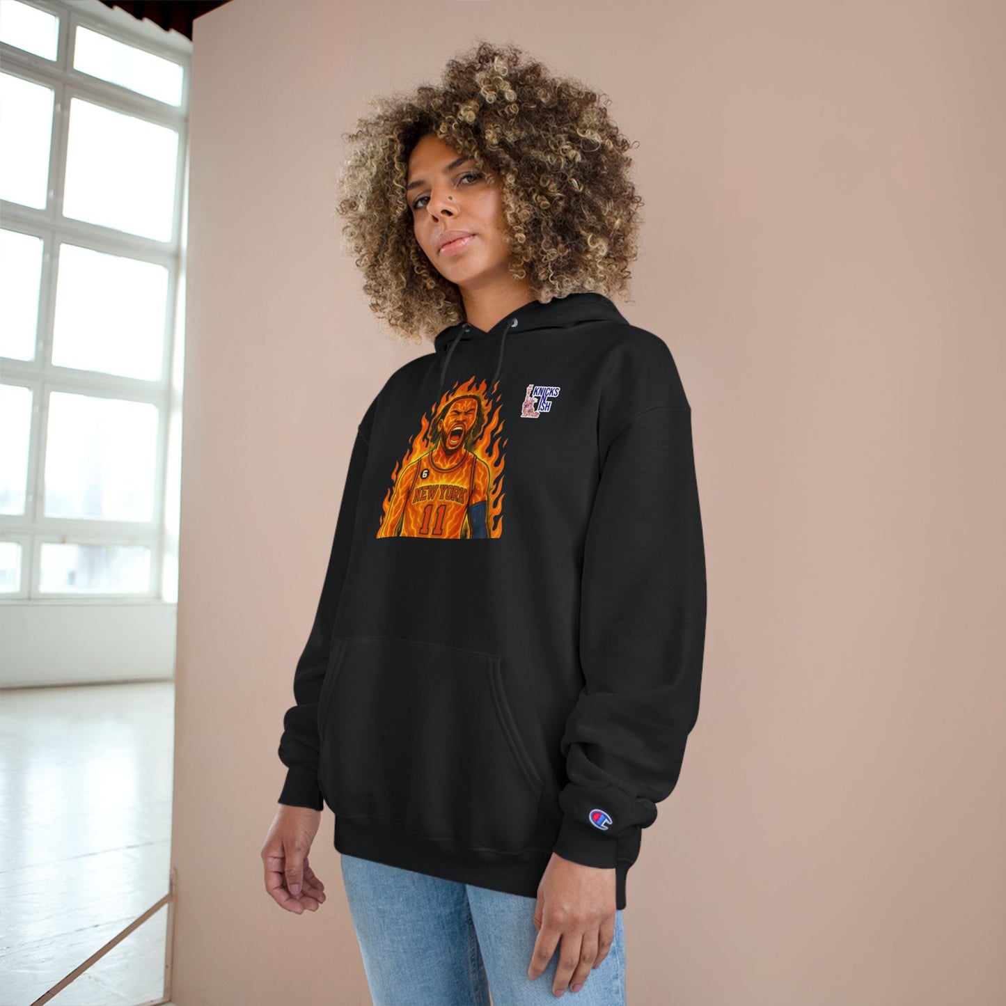 Knicks N Ish x Champion Hoodie – Brunson On Fire Edition
