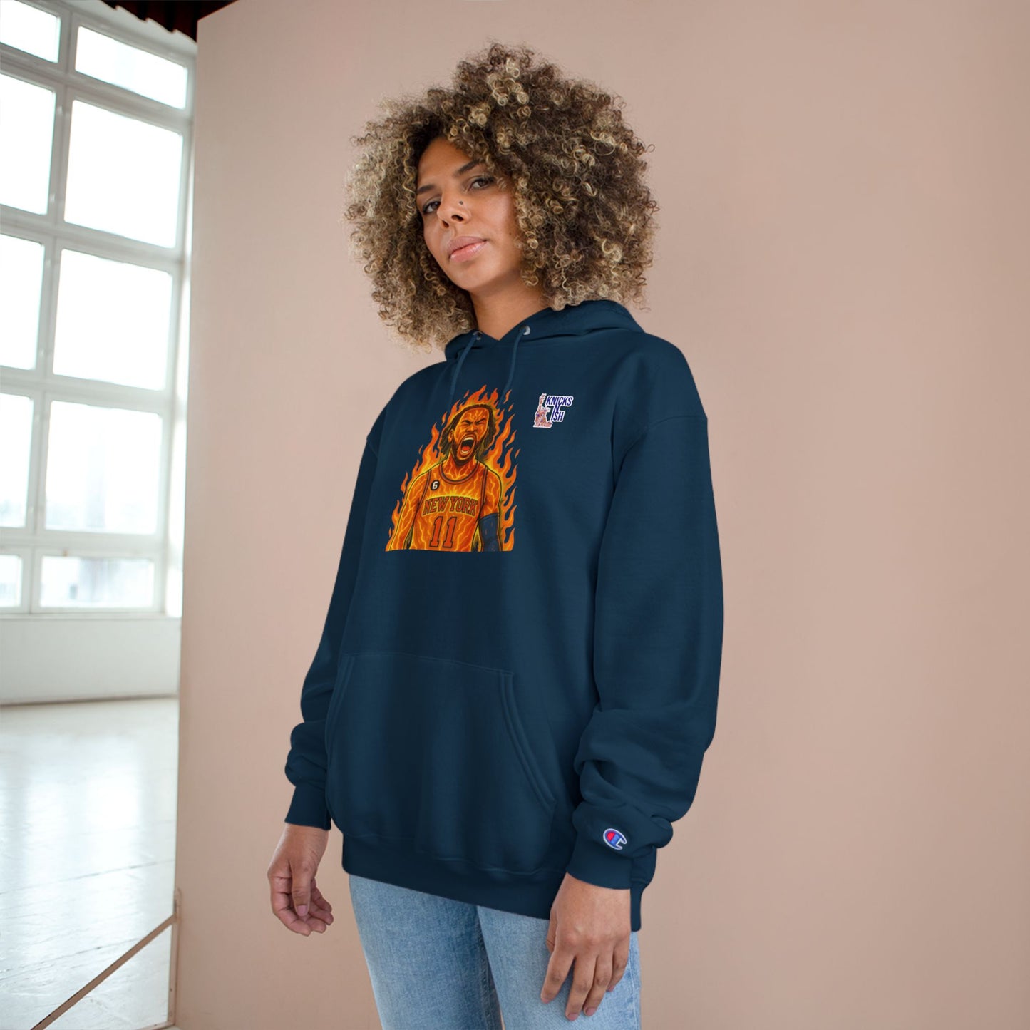 Knicks N Ish x Champion Hoodie – Brunson On Fire Edition